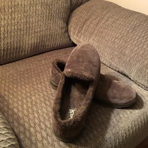 Brown suede flat
